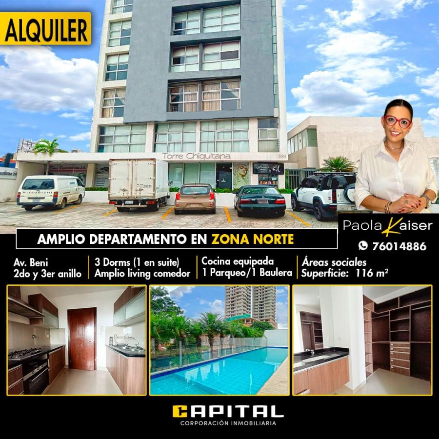 Foto Departamento en Alquiler en Zona norte, Santa Cruz de la Sierra, Santa Cruz - $ 5.200 - DEA8161 - BienesOnLine