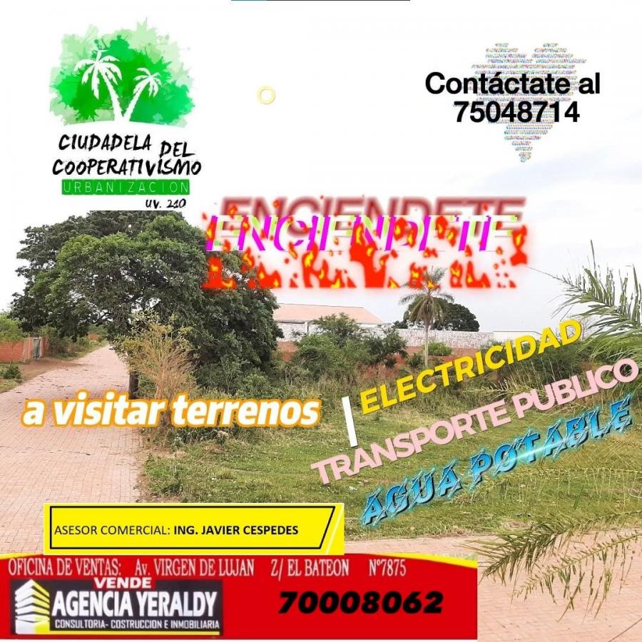 Foto Terreno en Venta en URBANIZACION COOPERATIVISMO, Cotoca, Santa Cruz - U$D 12.500 - TEV6371 - BienesOnLine