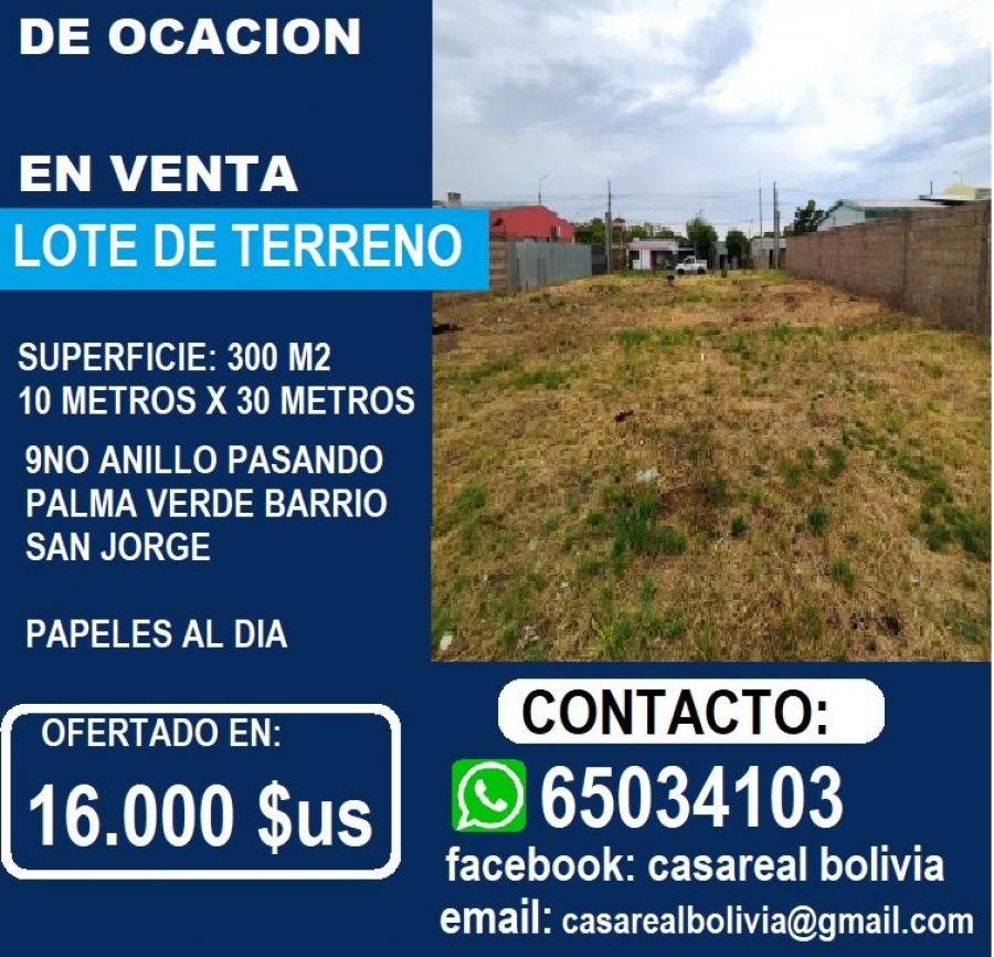 Foto Terreno en Venta en san jorge a lado de palma verde, santa cruz, Santa Cruz - U$D 16.000 - TEV7359 - BienesOnLine