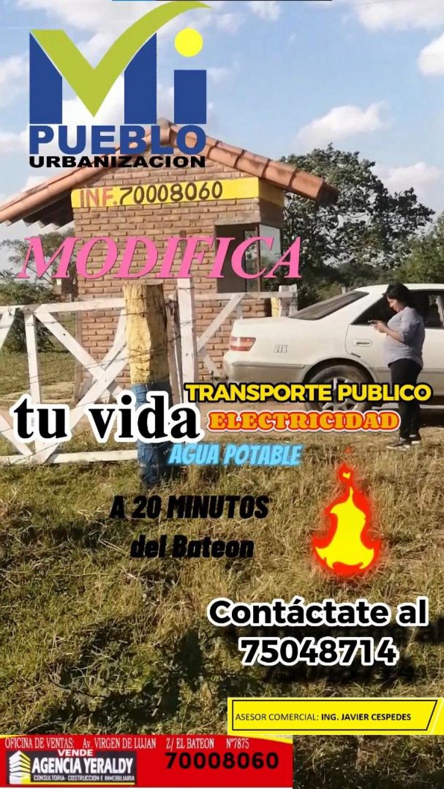 Foto Terreno en Venta en URBANIZACION MI PUEBLO, Cotoca, Santa Cruz - U$D 2.999 - TEV6362 - BienesOnLine