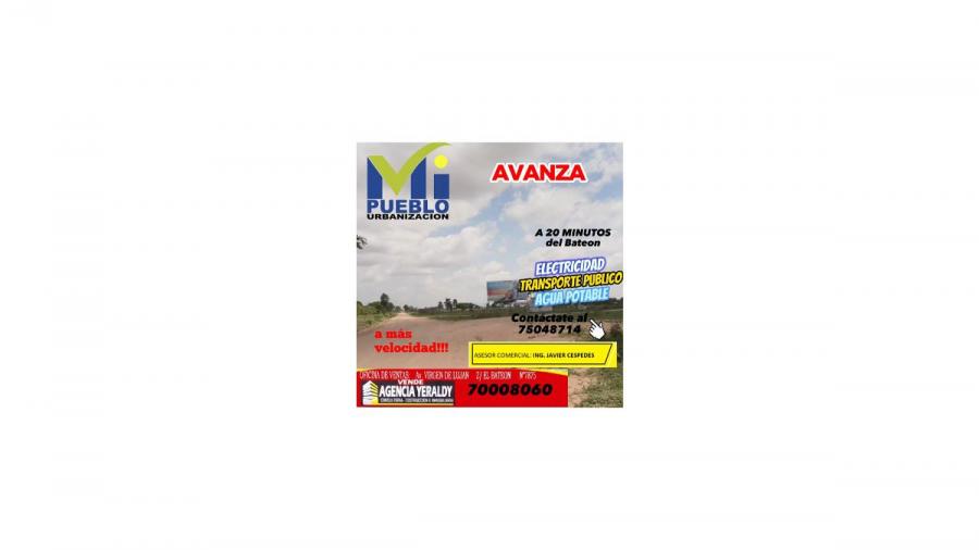 Foto Terreno en Venta en URBANIZACION MI PUEBLO, Cotoca, Santa Cruz - U$D 5.400 - TEV6407 - BienesOnLine