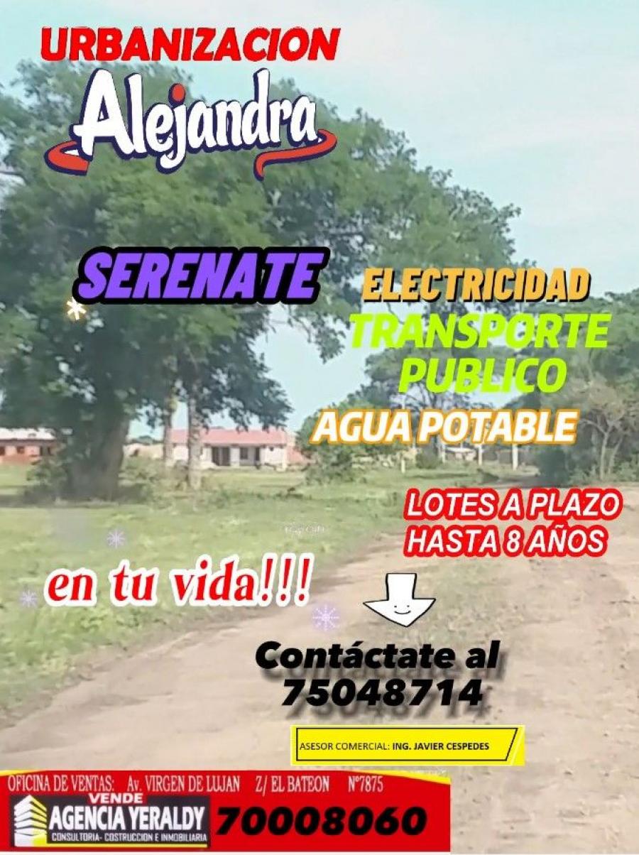 Foto Terreno en Venta en URBANIZACION ALEJANDRA, Cotoca, Santa Cruz - U$D 10.214 - TEV6410 - BienesOnLine