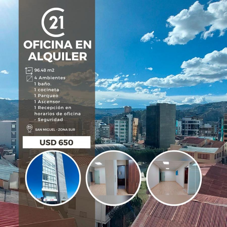 Foto Oficina en Alquiler en SAN MIGUEL, La Paz, La Paz - U$D 650 - OFA6639 - BienesOnLine