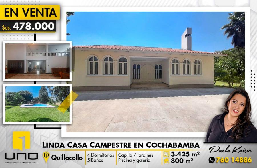 Foto Casa en Venta en quillacollo, Cochabamba, Cochabamba - U$D 435.000 - CAV5541 - BienesOnLine