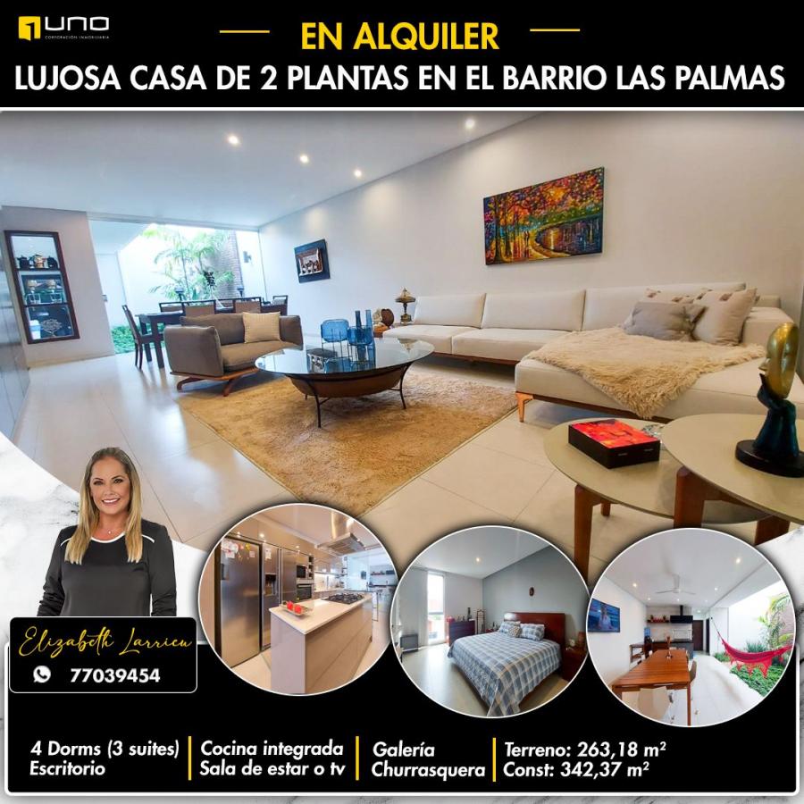 Foto Casa en Alquiler en Santa Cruz de la Sierra, Santa Cruz - U$D 1.800 - CAA7488 - BienesOnLine