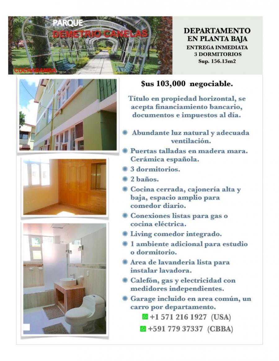 Foto Departamento en Venta en Cala Cala, Cochabamba, Cochabamba - U$D 103.000 - DEV6062 - BienesOnLine