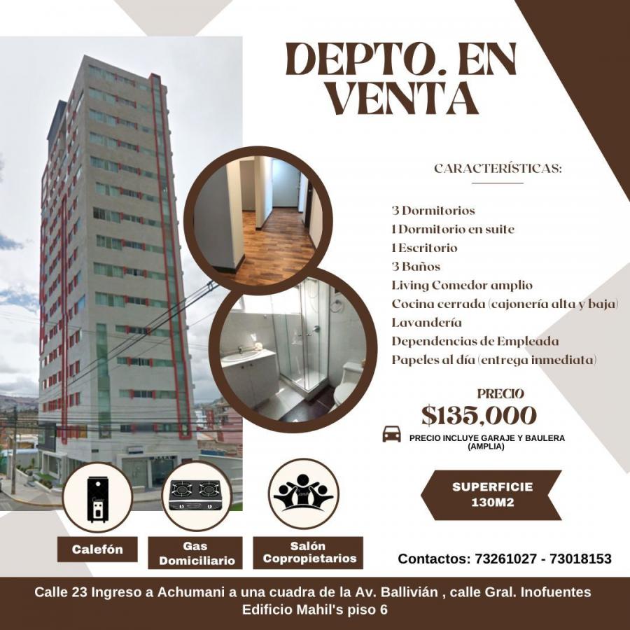 Foto Departamento en Venta en Achumani, La Paz, La Paz - U$D 135.000 - DEV5440 - BienesOnLine