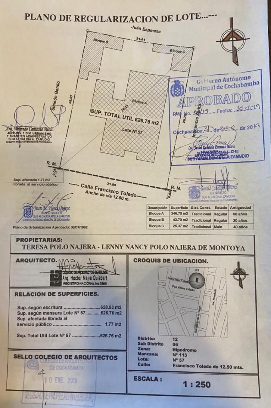 Foto Terreno en Venta en Cochabamba, Cochabamba - U$D 480.000 - TEV5406 - BienesOnLine