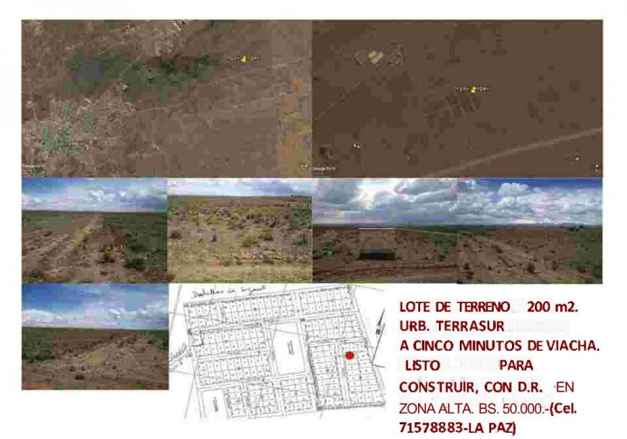 Foto Terreno en Venta en Zona Batalla de Ingavi, Viacha, La Paz - $ 50.000 - TEV5734 - BienesOnLine