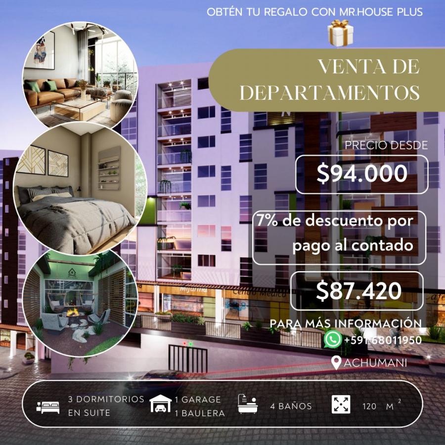 Foto Departamento en Venta en ACHUMANI, La Paz, La Paz - U$D 87.420 - DEV7330 - BienesOnLine