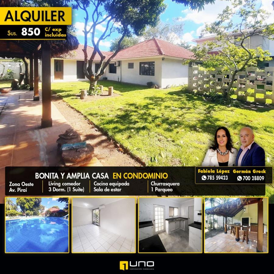 Foto Casa en Alquiler en Av. Pirai, Santa Cruz, Santa Cruz - U$D 850 - CAA7430 - BienesOnLine