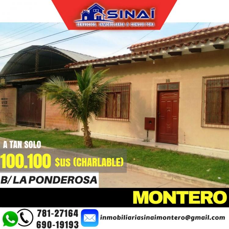 Foto Casa en Venta en LA PONDEROSA, Montero, Santa Cruz - U$D 100.100 - CAV2280 - BienesOnLine