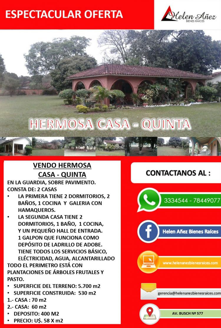 Foto Quinta en Venta en La Guardia, Santa Cruz - U$D 330.600 - QUV1405 - BienesOnLine