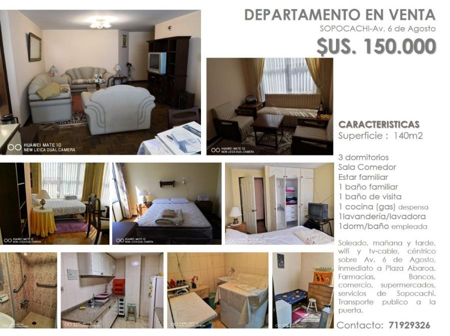 Foto Departamento en Venta en Sopocachi, La Paz, La Paz - U$D 150.000 - DEV4348 - BienesOnLine