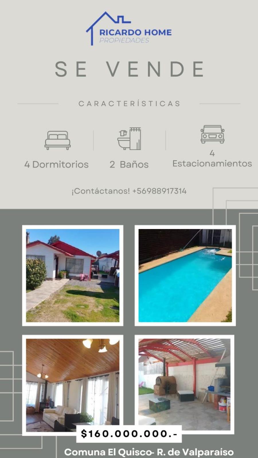 Foto Casa en Venta en El Quisco, San Antonio - $ 160.000.000 - CAV151350 - BienesOnLine
