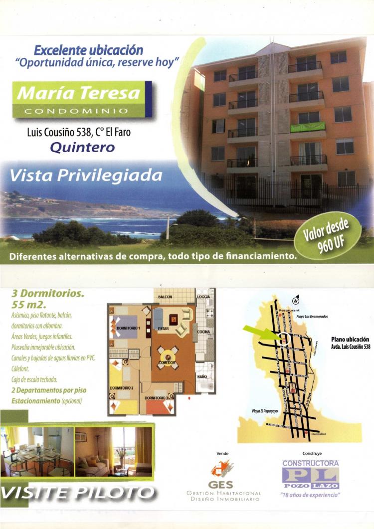 Foto Departamento en Venta en Zona Alta Playa Los Enamorados, Quintero, Valparaiso - UFs 1.200 - DEV10637 - BienesOnLine