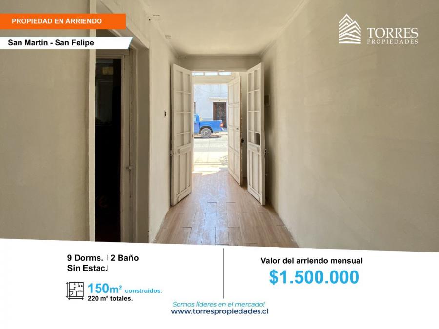 Foto Casa en Arriendo en San Felipe, San Felipe de Aconcagua - $ 1.500.000 - CAA140719 - BienesOnLine