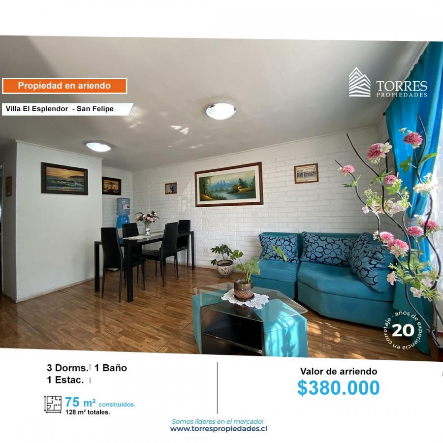 Foto Casa en Arriendo en San Felipe, San Felipe de Aconcagua - $ 380.000 - CAA148007 - BienesOnLine