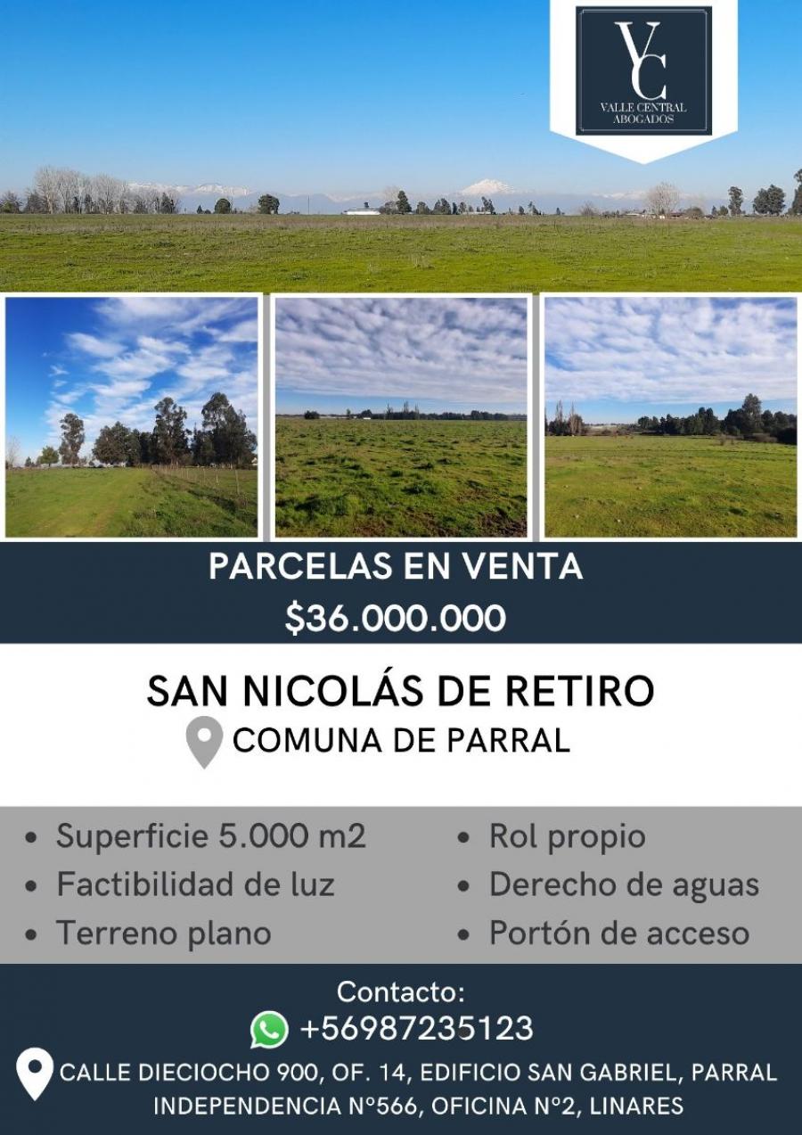 Foto Parcela en Venta en Rural, San Nicols de Retiro, Linares - $ 36.000.000 - PAV143423 - BienesOnLine