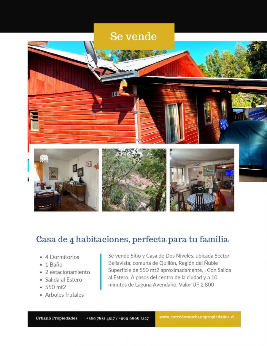Foto Casa en Venta en bellavista quillon, uble - UFs 2.140 - CAV128096 - BienesOnLine