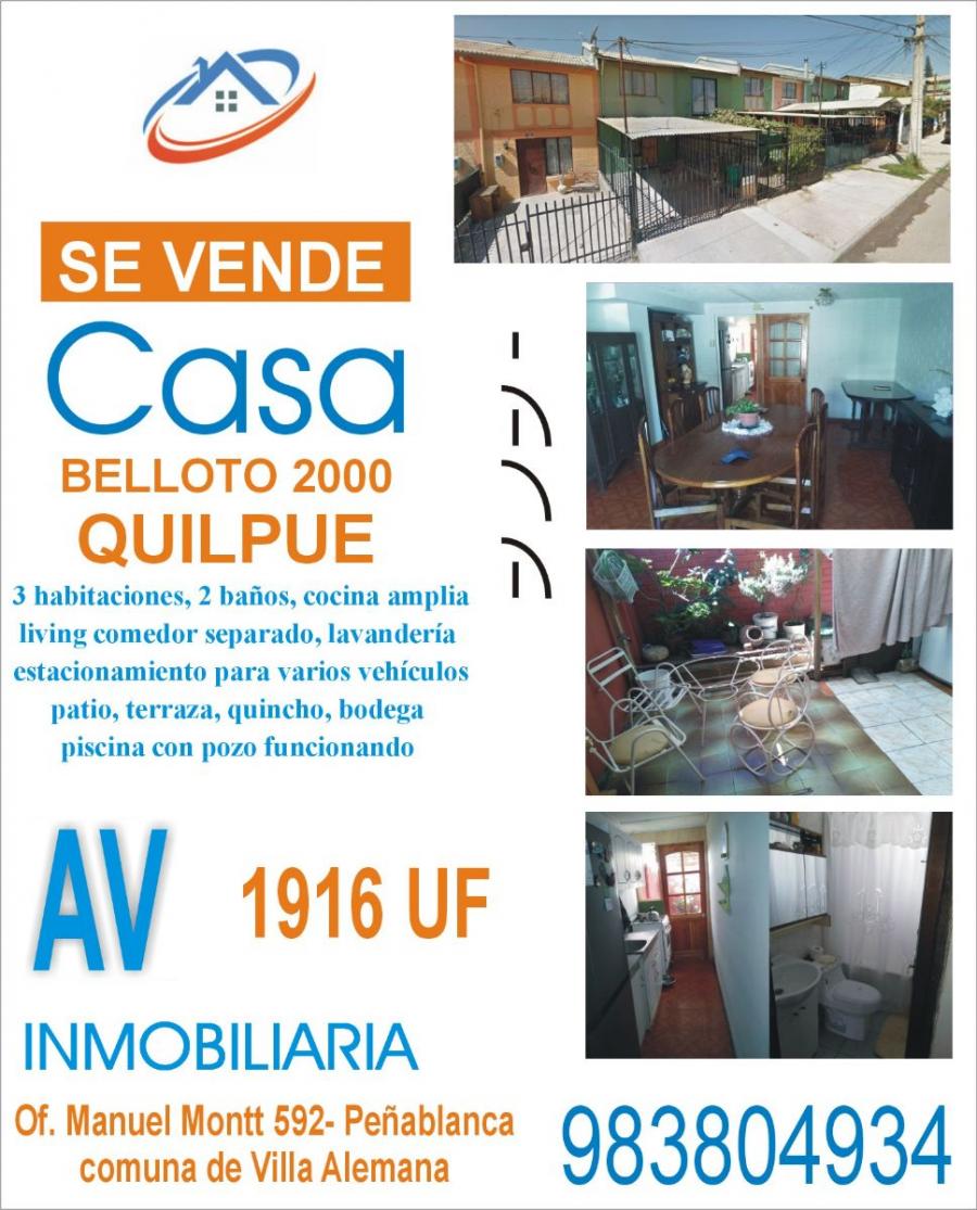 Foto Casa en Venta en belloto 2000, quilpue, Valparaiso - $ 55.000.000 - CAV117363 - BienesOnLine