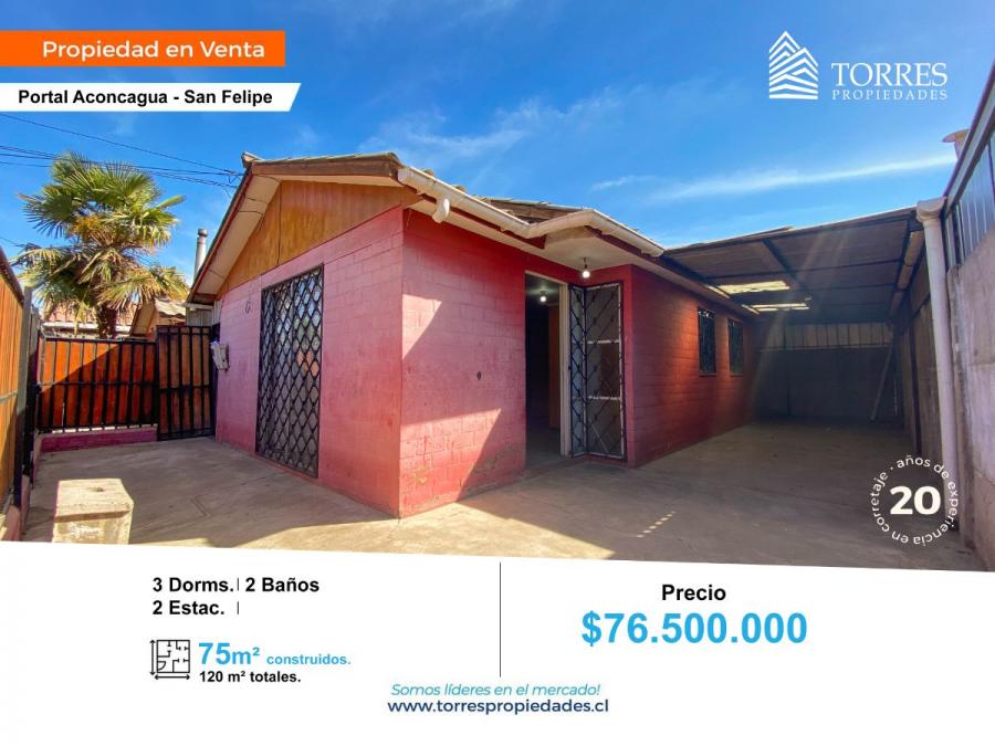 Foto Casa en Venta en San Felipe, San Felipe de Aconcagua - $ 76.500.000 - CAV146246 - BienesOnLine