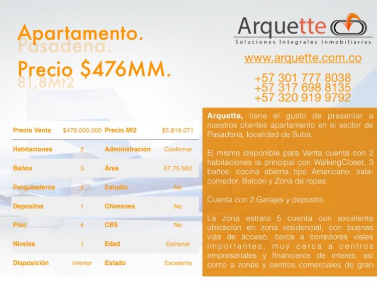 Foto Apartamento en Venta en PASADENA, Suba, Bogota D.C - $ 476.000.000 - APV109925 - BienesOnLine