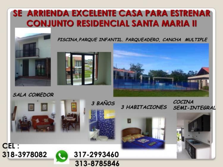 Foto Casa en Arriendo en CONJUNTO RESIDENCIAL SANTA MARIA 2, Villavicencio, Meta - $ 1.100.000 - CAA124196 - BienesOnLine