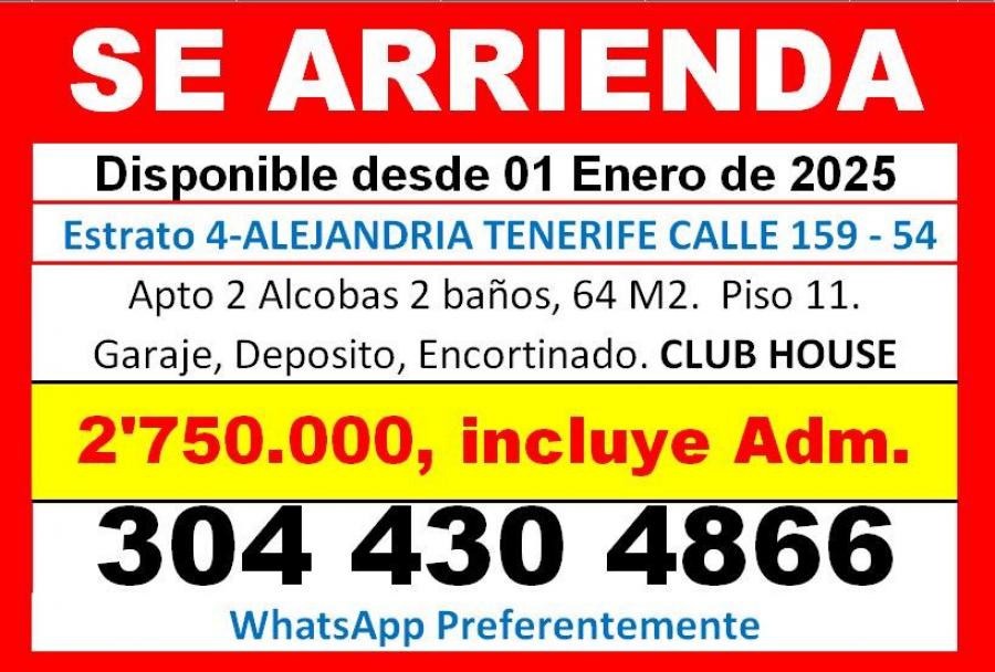 Foto Apartamento en Arriendo en Cantalejo - Cantagallo, Alejandria - Mazuren, Cantalejo - Cantagallo - Sot, Bogota D.C - $ 2.750.000 - APA205689 - BienesOnLine