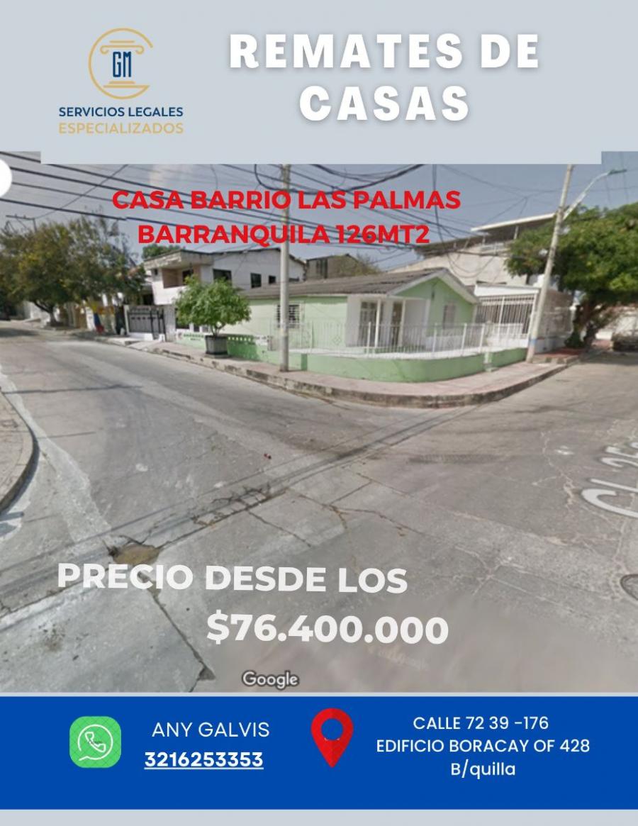 Foto Casa en Venta en LAS PALMAS, Barranquilla, Atl?ntico - $ 76.400.000 - CAV209076 - BienesOnLine