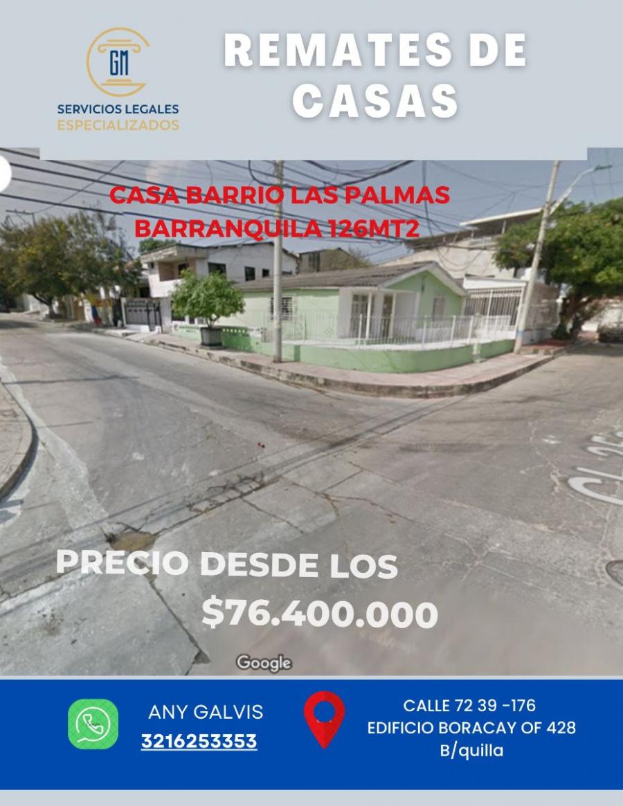Foto Casa en Venta en LAS PALMAS, Barranquilla, Atlántico - $ 76.400.000 - CAV209076 - BienesOnLine