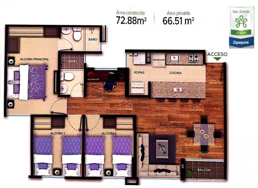Foto Apartamento en Venta en SAN SIMON LA QUINTA, Zipaquirá, Cundinamarca - $ 250.000.000 - APV194667 - BienesOnLine