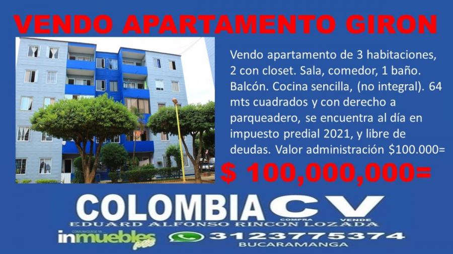 Foto Apartamento en Venta en carrizal, Girón, Santander - $ 100.000.000 - APV189324 - BienesOnLine