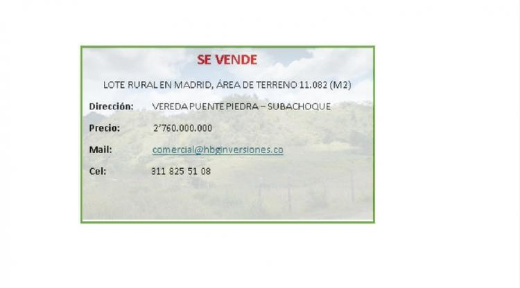 Foto Lote en Venta en Subachoque, Bogotá, Cundinamarca - 11082 hectareas - U$D 920.000 - LOV144870 - BienesOnLine