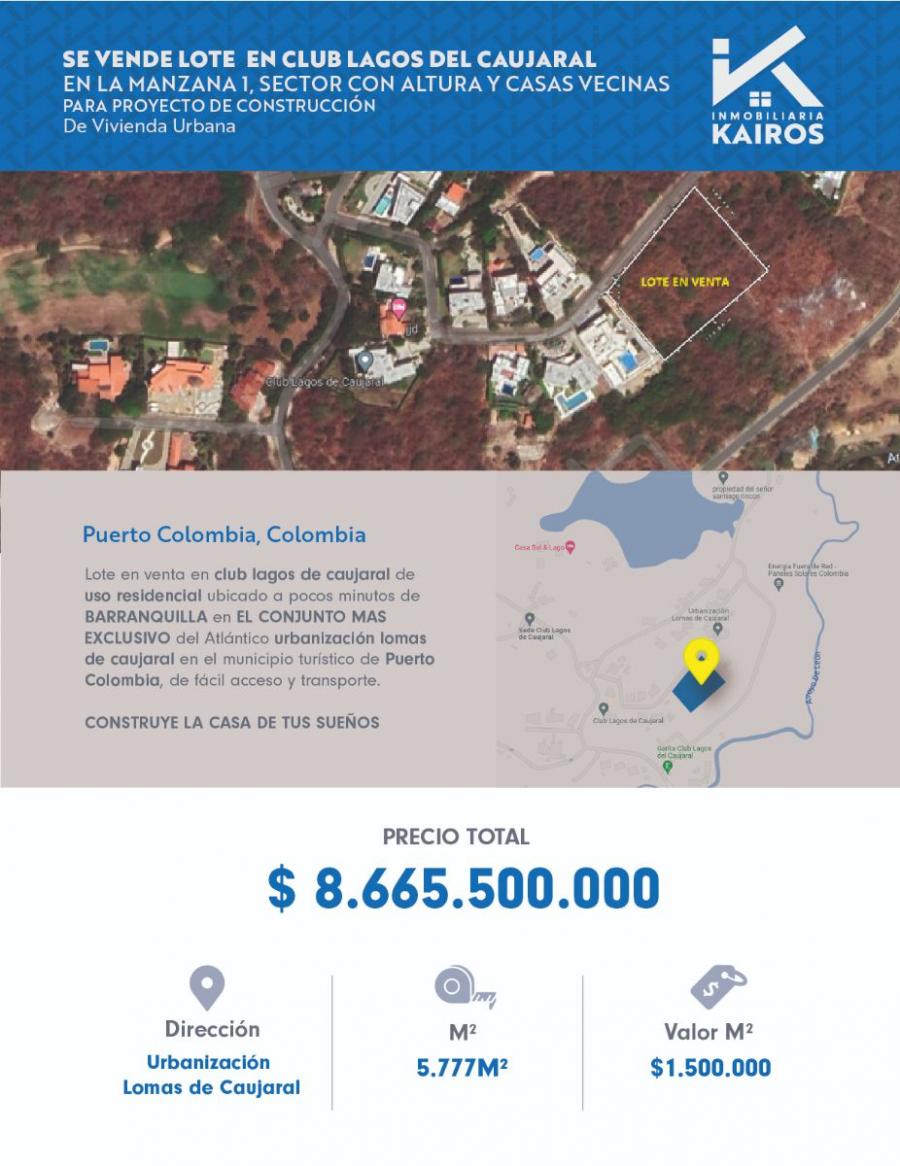 Foto Lote en Venta en urbanizacion lomas del caujaral, Barranquilla, Atlántico - $ 8.665.500.000 - LOV205727 - BienesOnLine