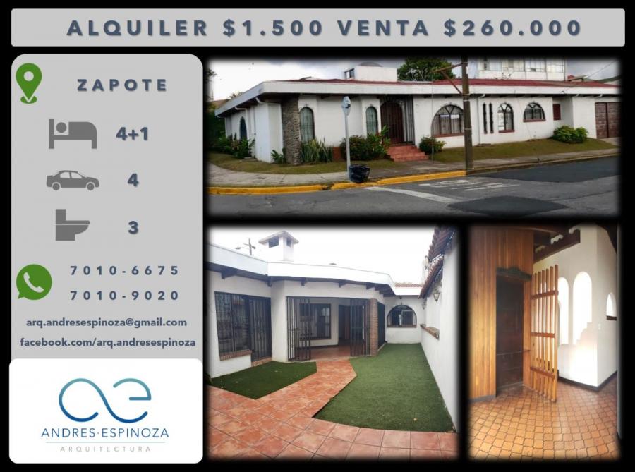 Foto Casa en Alquiler en Zapote, San Jos - U$D 1.500 - CAA21662 - BienesOnLine