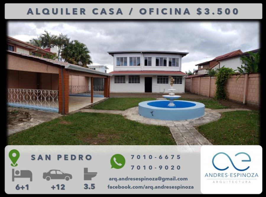 Foto Casa en Alquiler en San Pedro, San Jos - U$D 3.500 - CAA21403 - BienesOnLine