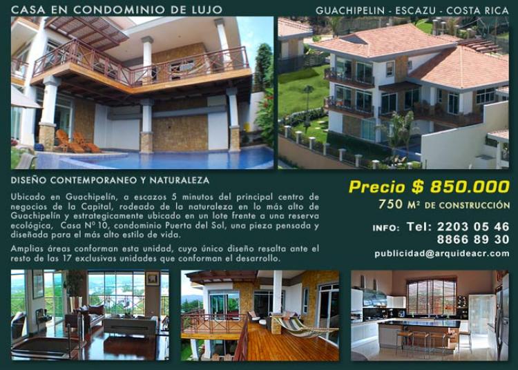 Foto Casa en Venta en Guachipelin, Escaz, San Jos - U$D 850.000 - CAV432 - BienesOnLine