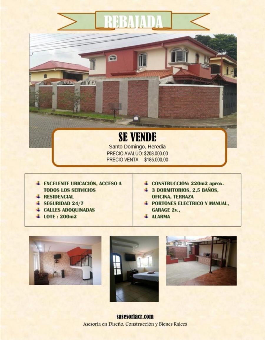 Foto Casa en Venta en Santo Domingo, Heredia - U$D 185.000 - CAV25037 - BienesOnLine