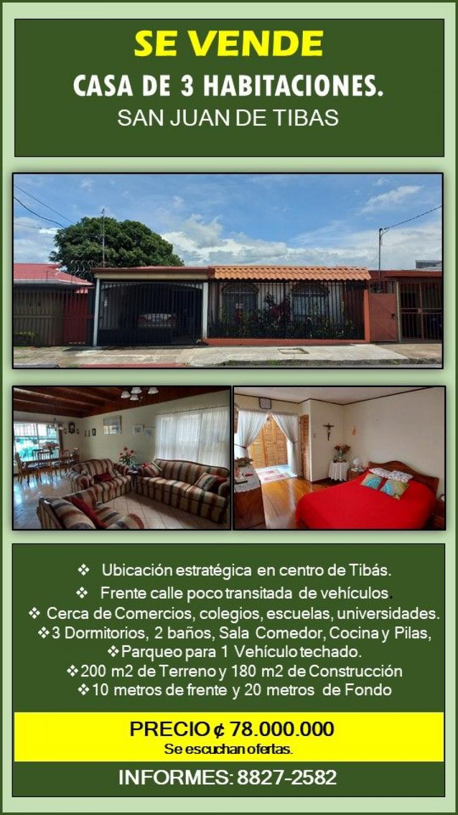 Foto Casa en Venta en Colima, Tibs, San Jos - ¢ 78.000.000 - CAV46503 - BienesOnLine