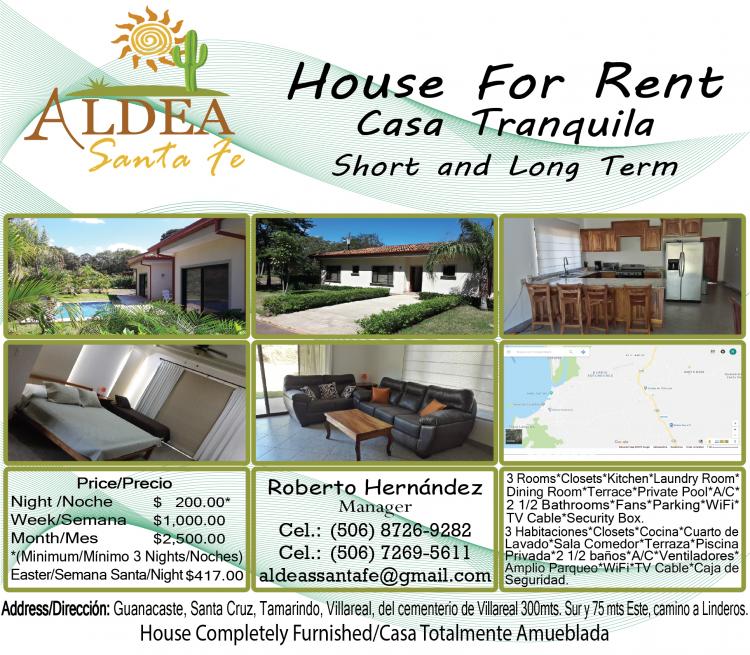 Foto Casa en Alquiler Vacacional en Villareal, Santa Cruz, Guanacaste - U$D 200 - CAC13424 - BienesOnLine
