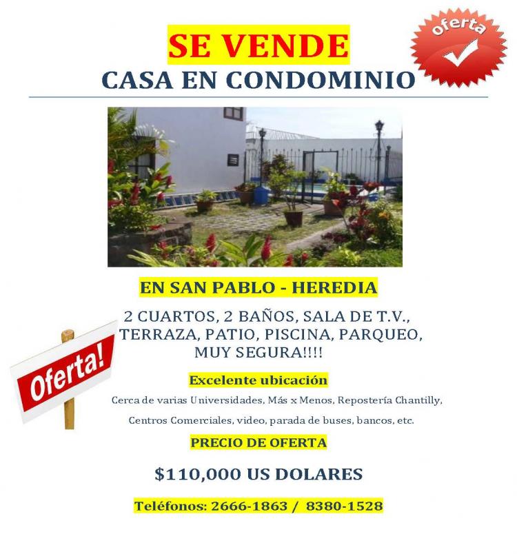 Foto Casa en Venta en San Pablo, San Pablo, Heredia - U$D 110.000 - CAV2632 - BienesOnLine