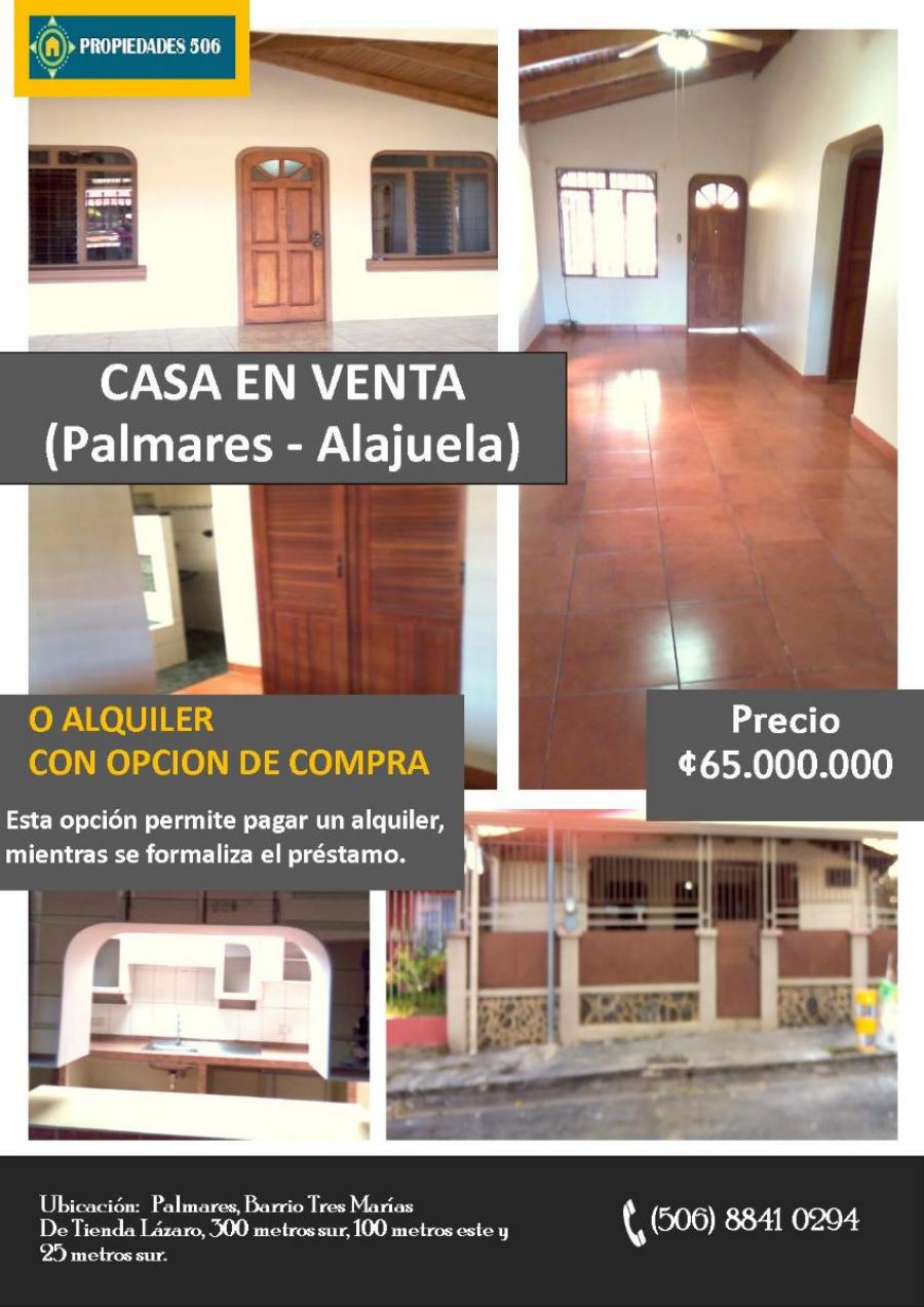 Foto Casa en Venta en Tres Maras, Palmares, Alajuela - ¢ 65.000.000 - CAV57232 - BienesOnLine