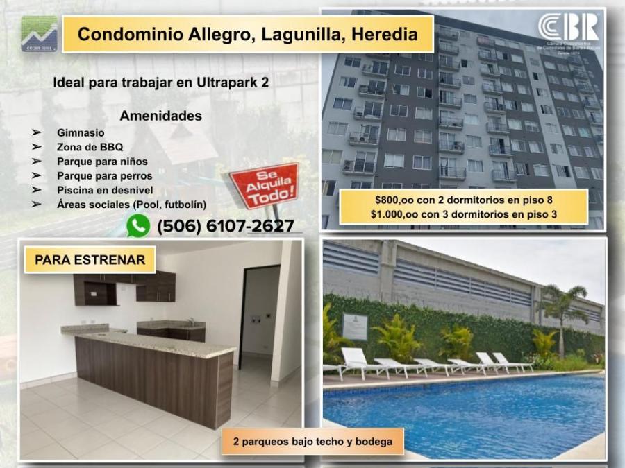 Foto Apartamento en Alquiler en Condominio Allegro, Heredia - U$D 800 - APA61190 - BienesOnLine