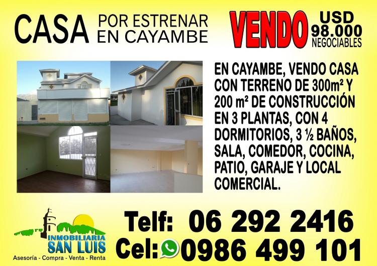 Foto Casa en Venta en Cayambe, Pichincha - U$D 98.000 - CAV25725 - BienesOnLine