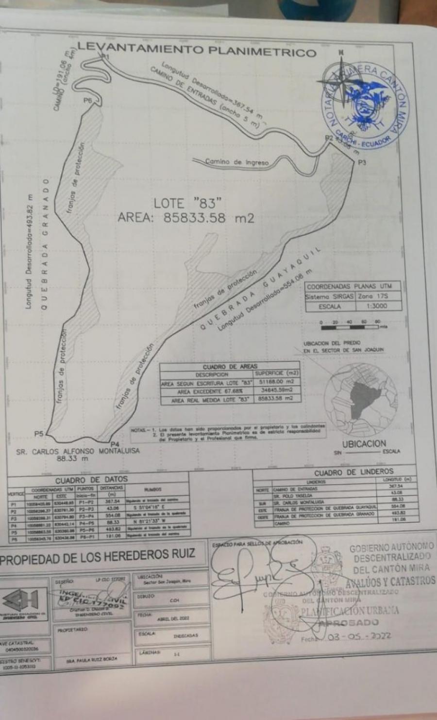 Foto Terreno en Venta en San Joaquin, Mira, Carchi - U$D 250.006 - TEV38352 - BienesOnLine