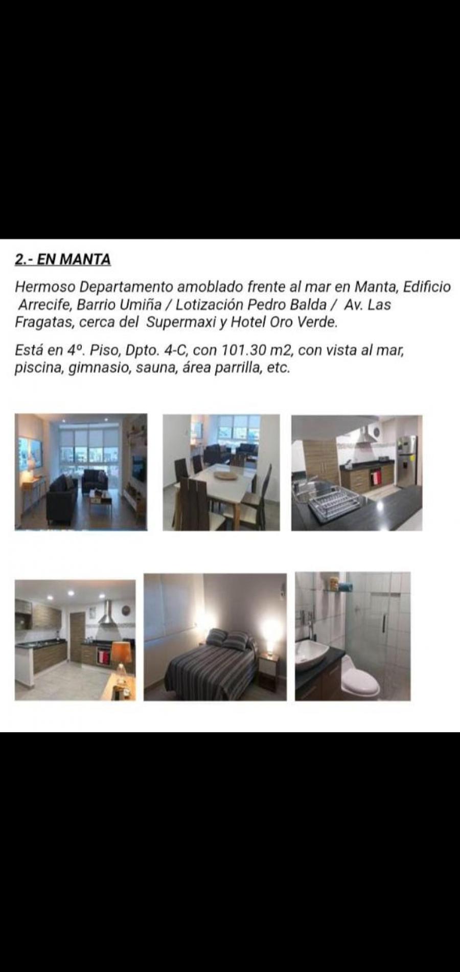 Foto Departamento en Arriendo en Manta, Manta, Manabi - U$D 1.200 - DEA35751 - BienesOnLine