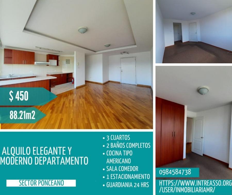 Foto Departamento en Arriendo en Ponceano Alto, Ponceano Alto, Pichincha - U$D 450 - DEA36431 - BienesOnLine