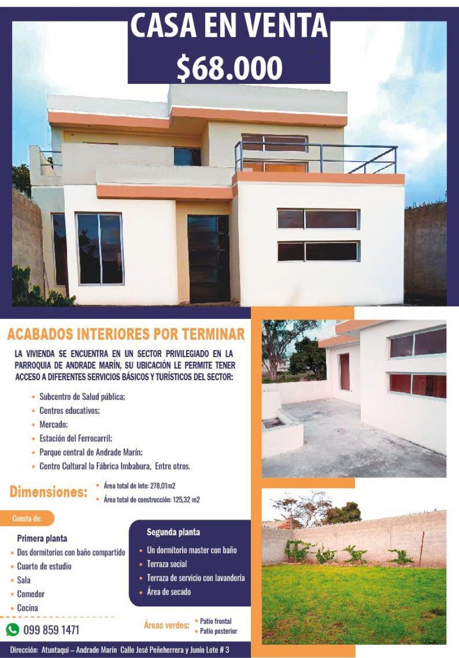 Foto Casa en Venta en Andrade Marn, Antonio Ante, Imbabura - U$D 68.000 - CAV37389 - BienesOnLine