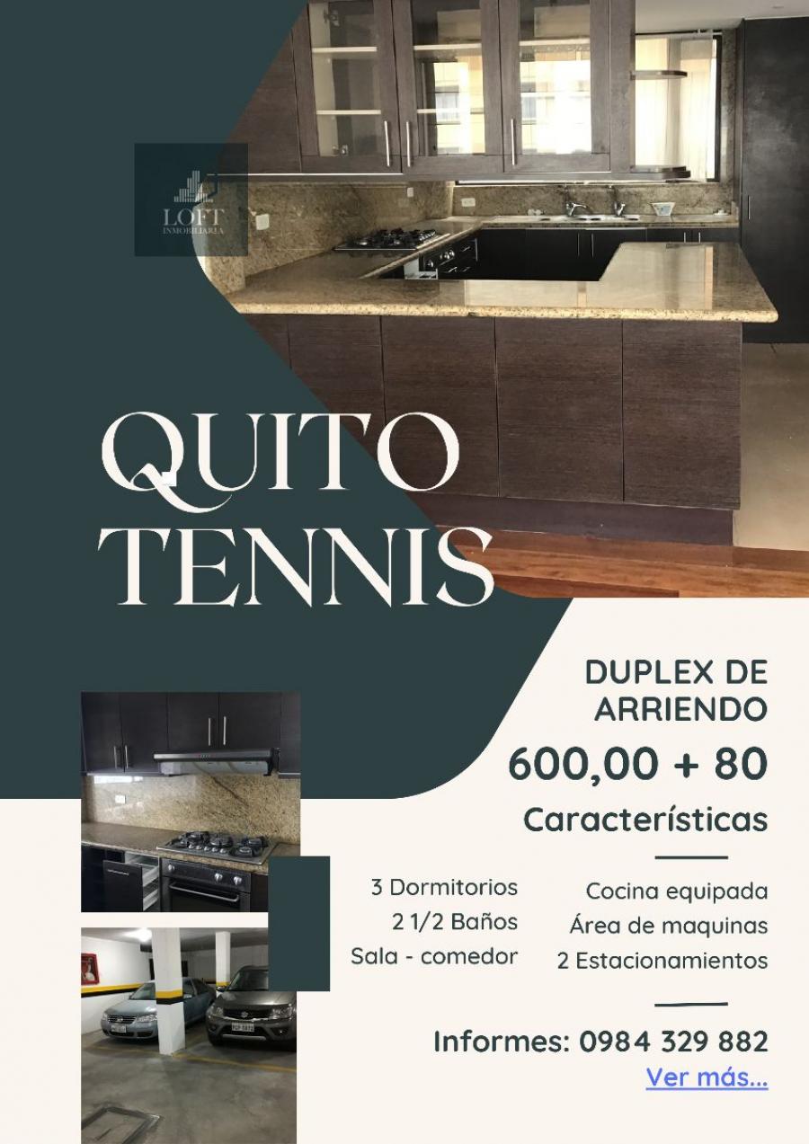 Foto Departamento en Arriendo en Quito Tenis, Pichincha - U$D 600 - DEA39261 - BienesOnLine